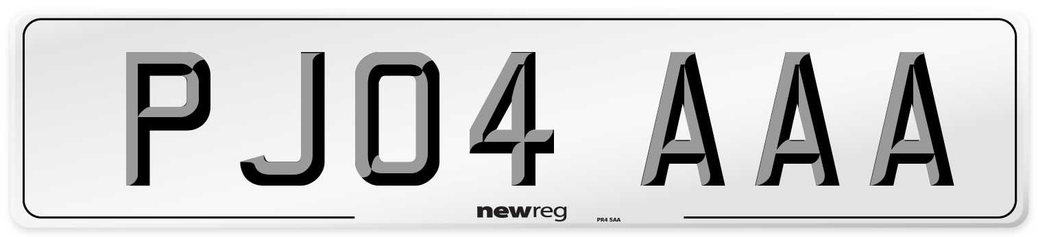 PJ04 AAA Number Plate from New Reg